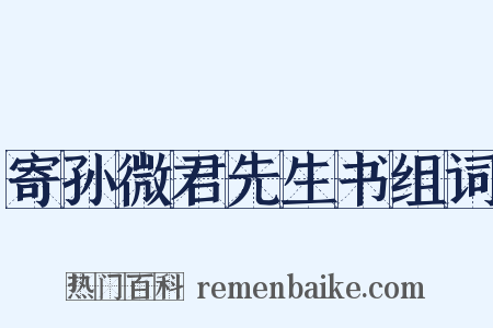 寄孙微君先生书组词是什么意思的图片
